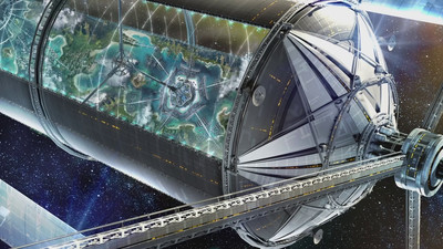 Space colony illustration from U.C. era